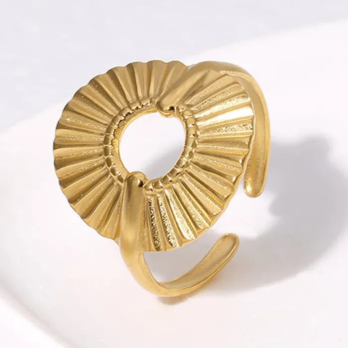 Geometric Oval Open Ring 316L Stainless Steel Punk Jewelry Gift for Men Women