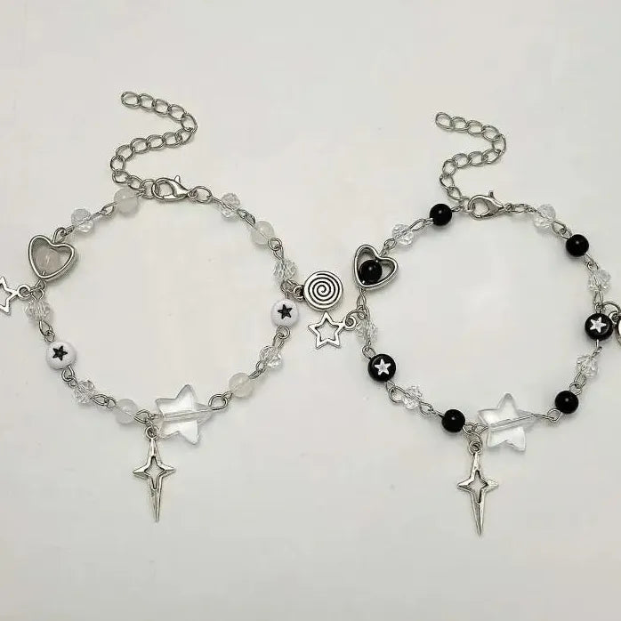 Handmade Star Beads Couple Bracelet Y2K Guitar Charm Gift Jewelry