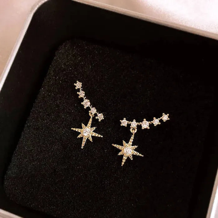 Y2K Geometric Drop Rhinestone Stud Earrings for Women Zinc Alloy Jewelry
