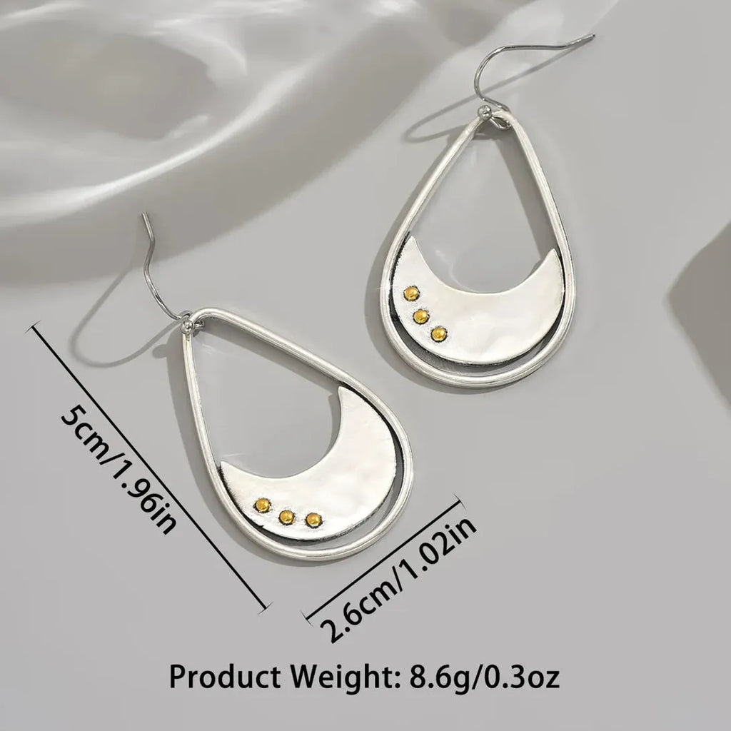 Vintage Ethnic Geometric Carving Zinc Alloy Bohemian Multi-Layer Earrings
