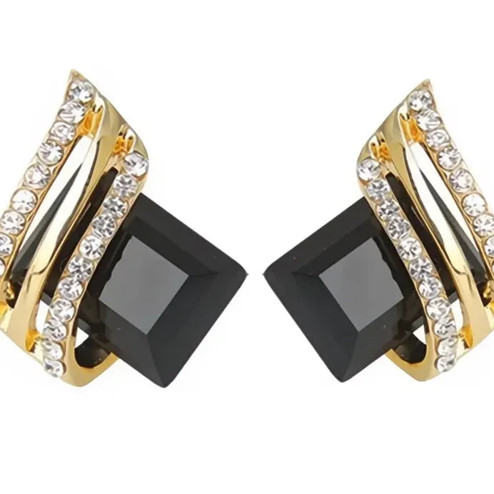 Geometric Cubic Zirconia Stud Earrings for Women Wedding Jewelry Gifts
