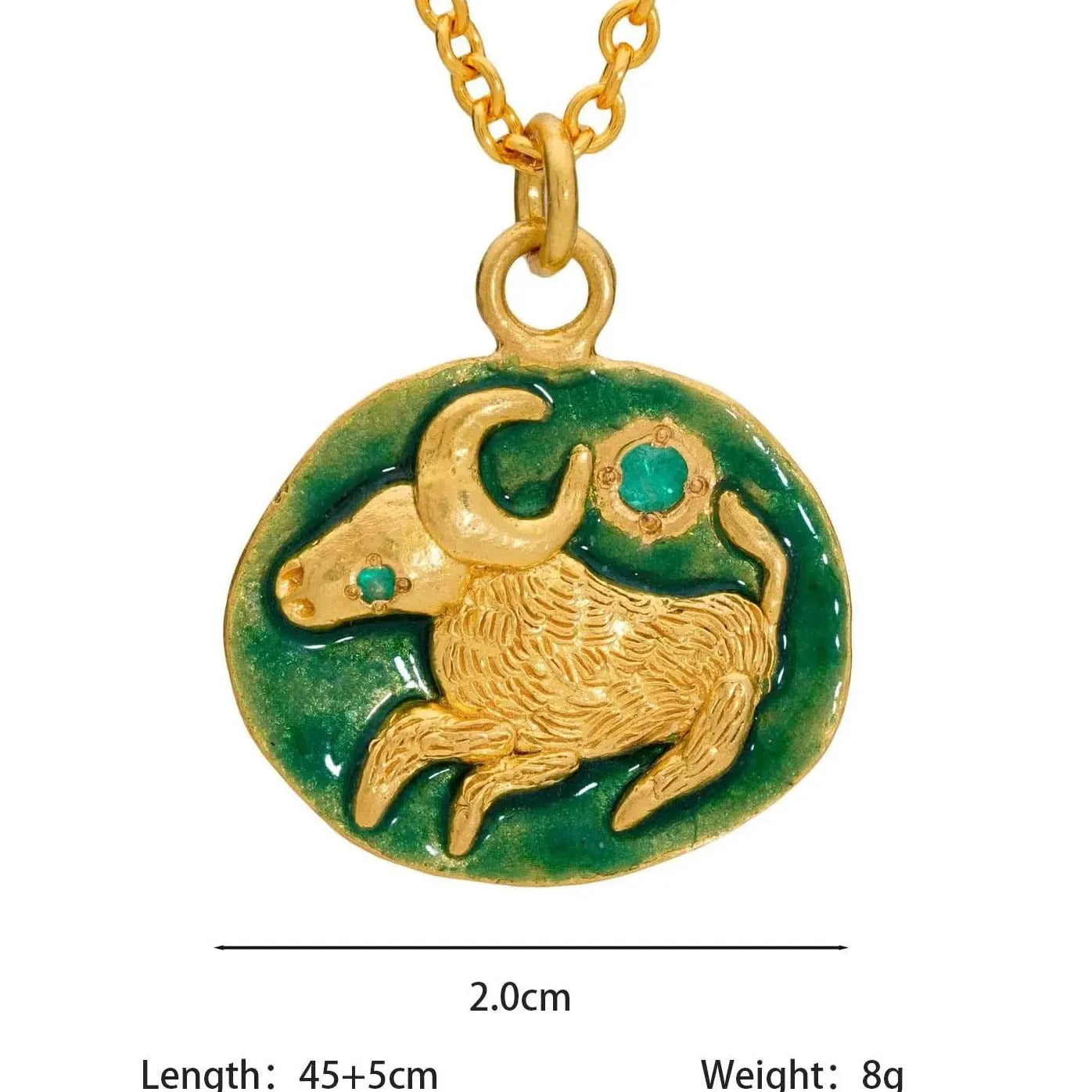 Stainless Steel Vintage Enamel Zodiac Coin Pendant Necklace 12 Constellations Jewelry