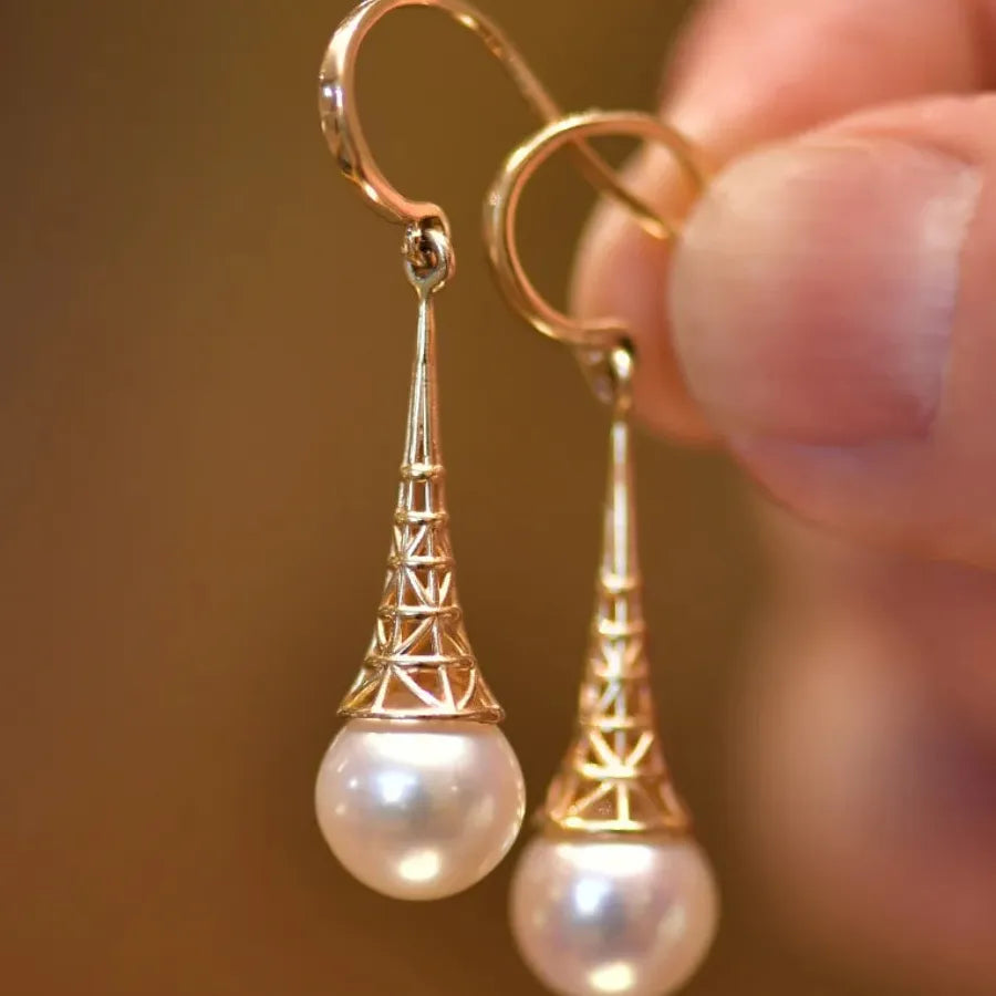 Gold Water Drop Dangle Earrings with Natural Stone for Women Bridal Wedding Jewelry