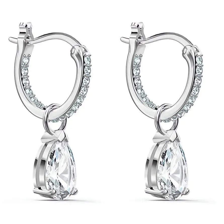 Geometric Crystal Cubic Zirconia Brass Dangle Earrings for Women