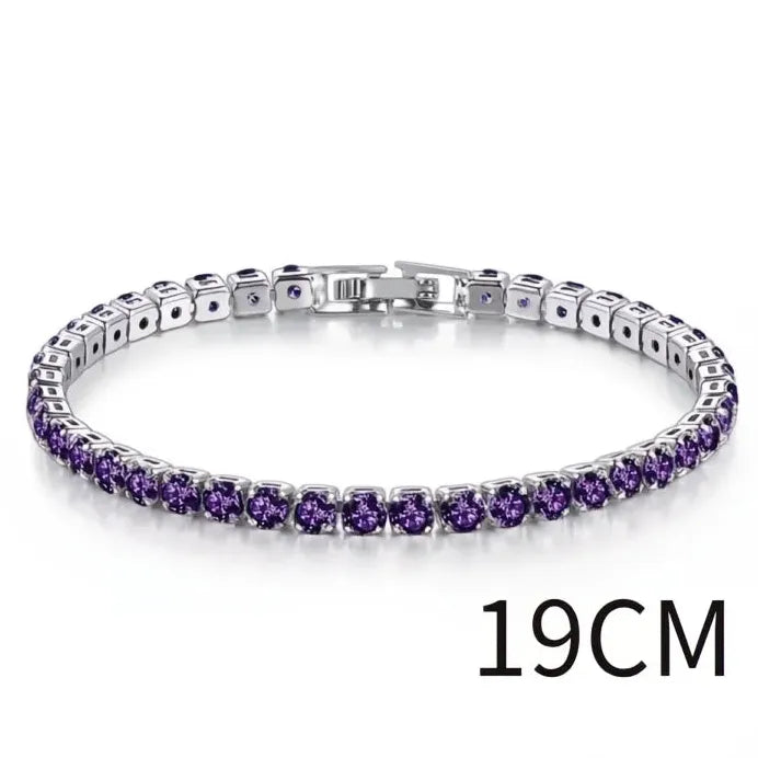 Elegant Women's Cubic Zirconia Link Chain Bracelet Gift Jewelry