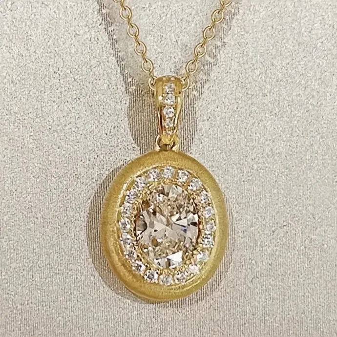 Luxury Women’s Geometric Copper Pendant Necklace with Cubic Zirconia Jewelry