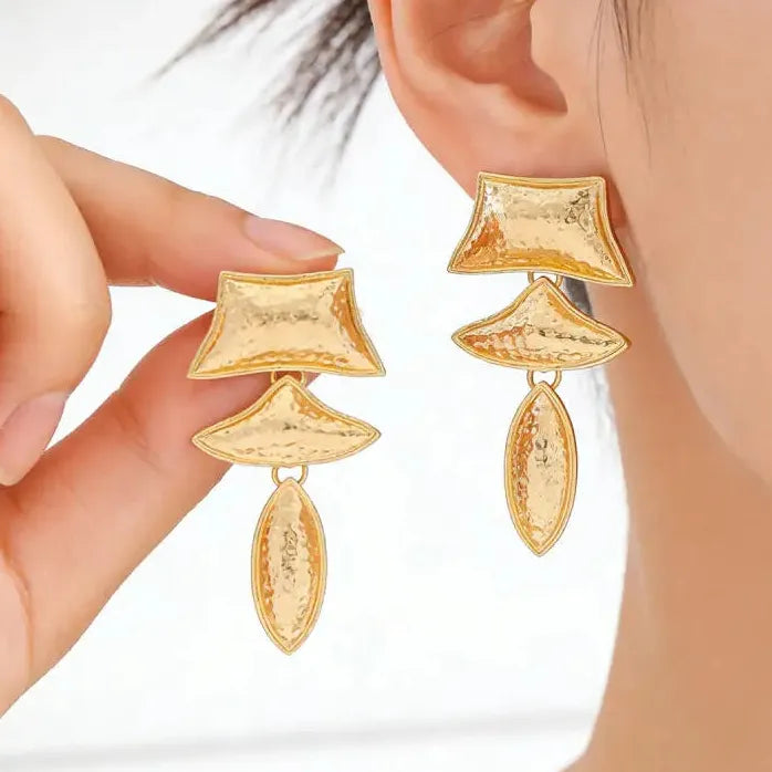 Geometric Multi Layer Large Drop Earrings for Women Fashion Jewelry