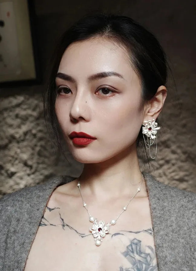 Vintage Plant-Shaped Copper Stud Earrings for Women Jewelry Gifts Party