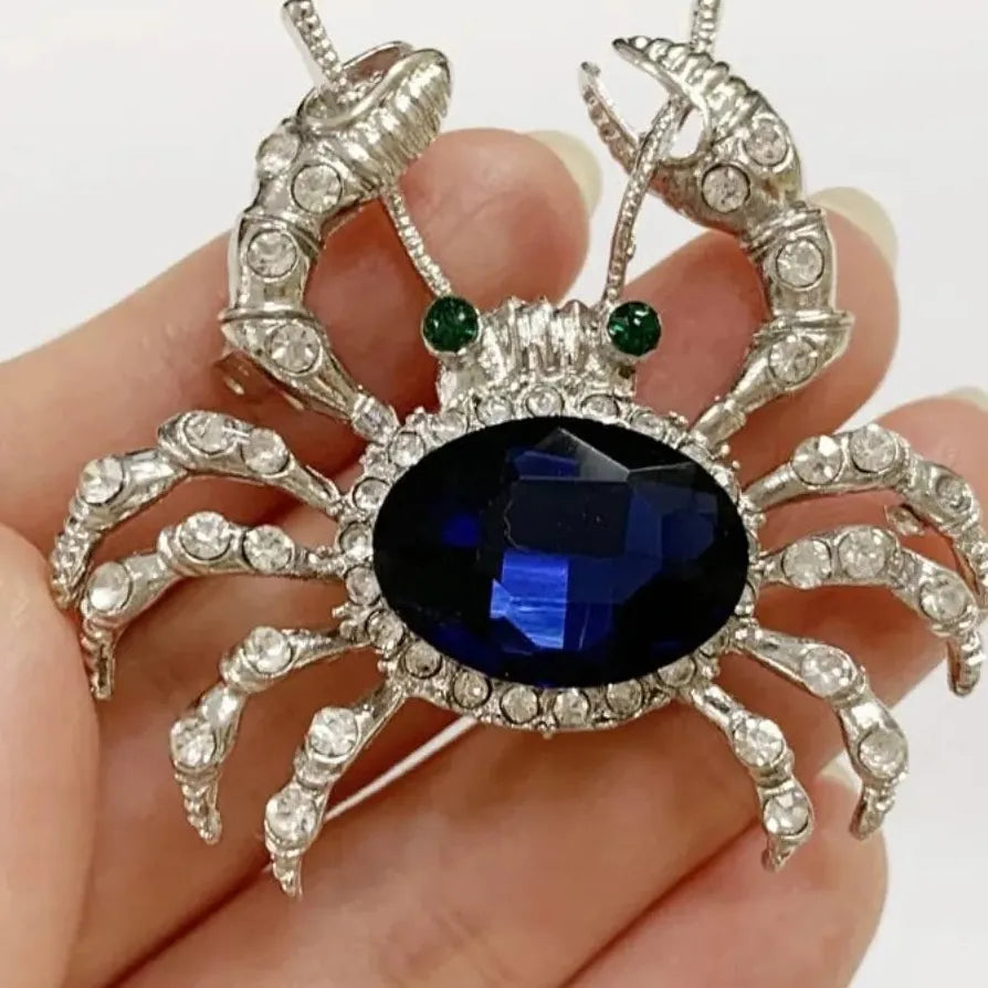 Elegant Rhinestone Crab Brooch Classic Jewelry for Women