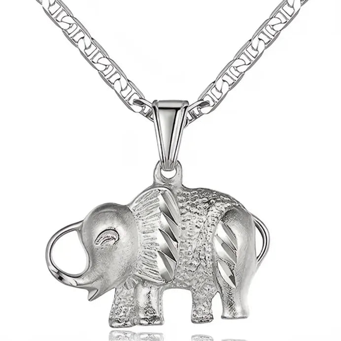 Elephant Pendant Necklace for Women Copper Alloy Animal Jewelry Accessory