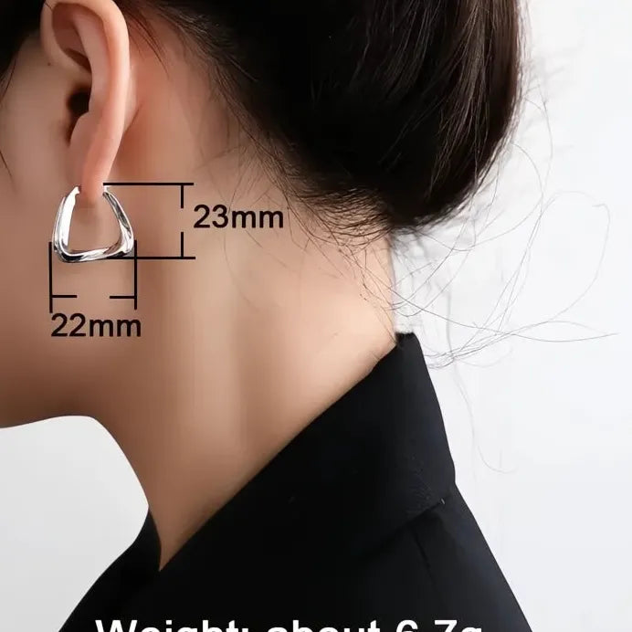 Geometric Hoop Earrings for Women Gold Silver Wedding Engagement Jewelry