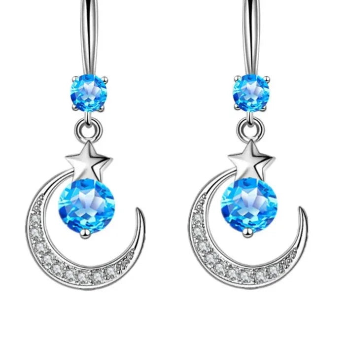 Silver Zirconia Water Drop Earrings for Women Long Dangle Fashion Jewelry