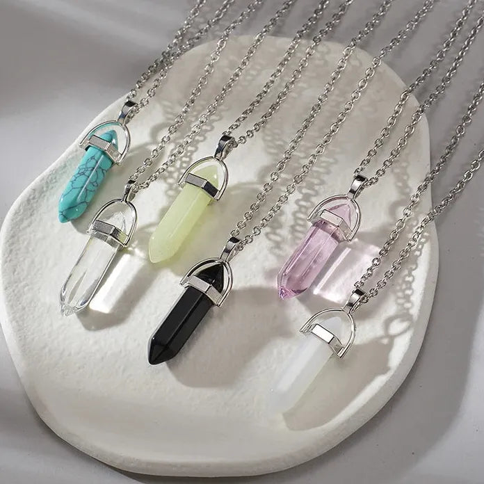2Pcs Luminous Hexagonal Heart Pendant Couple Magnetic Zinc Alloy Necklace Gift