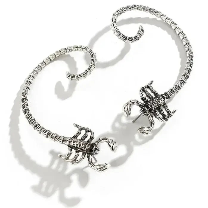 Halloween Gothic Scorpion Clip Earrings Punk Rock Animal Statement Jewelry