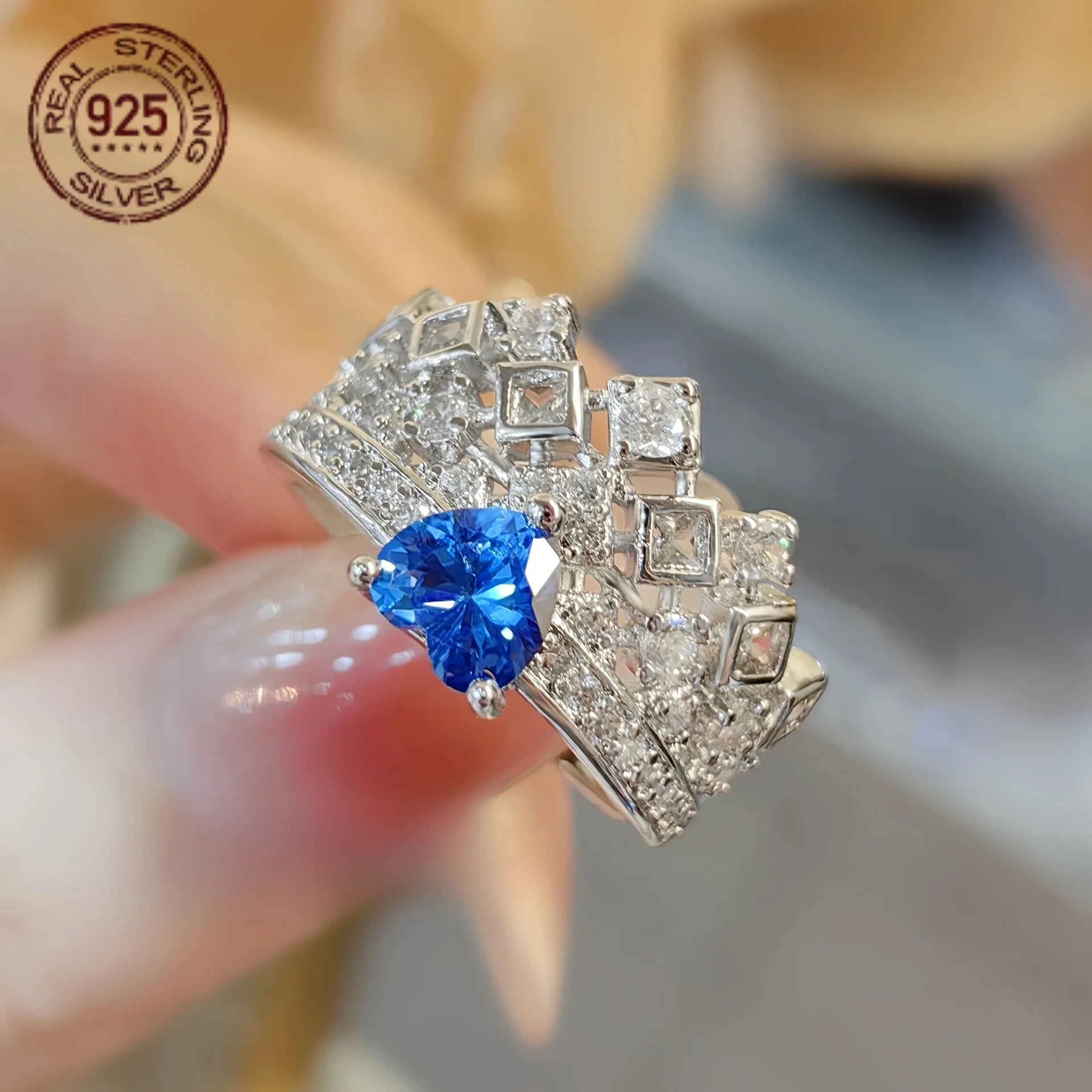 2026 Romantic Love Heart Crown Ring 925 Sterling Silver – White Gold Plated Wedding Ring