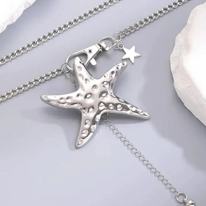 Bohemian Silver Starfish Waist Chain Belly Jewelry for Women Zinc Alloy