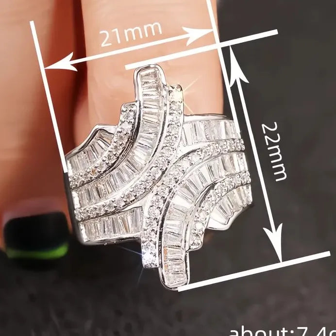 Modern Delicate Cubic Zirconia Finger Ring for Women Engagement Jewelry
