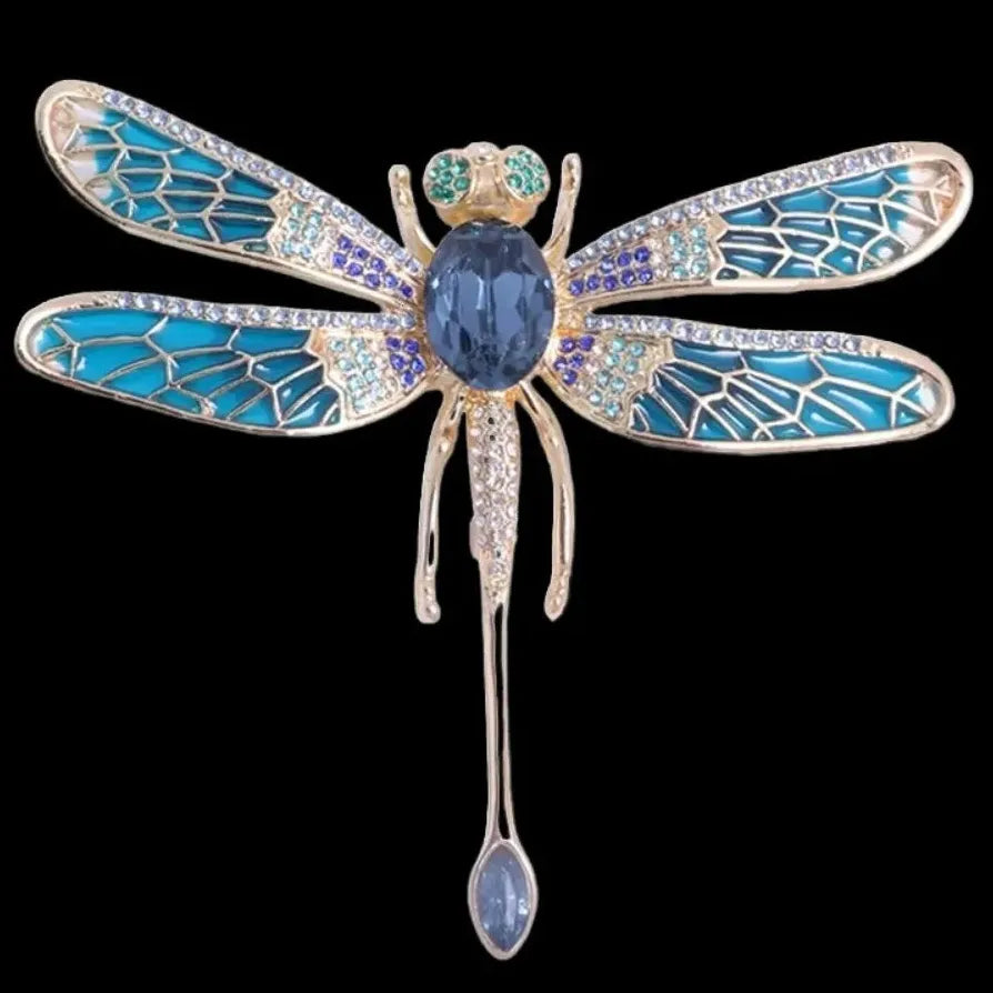 Vintage Chinese Dragonfly Dragon Brooch Pin Classic Jewelry Gift