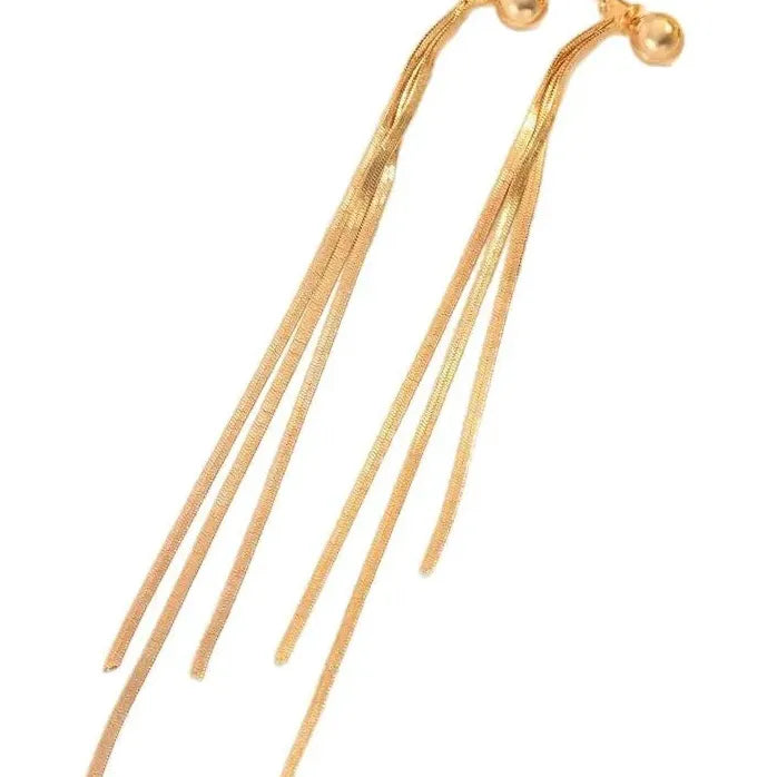 Bohemia Metallic Long Tassel Butterfly Dangle Earrings for Women Jewelry Gift