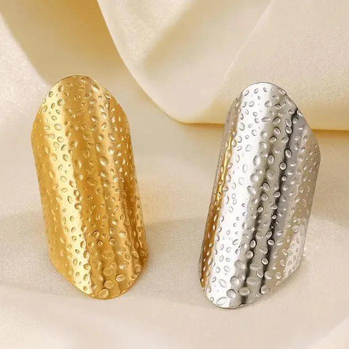 Stainless Steel Wide Face Geometric Open Ring Minimalist Jewelry Gift Women