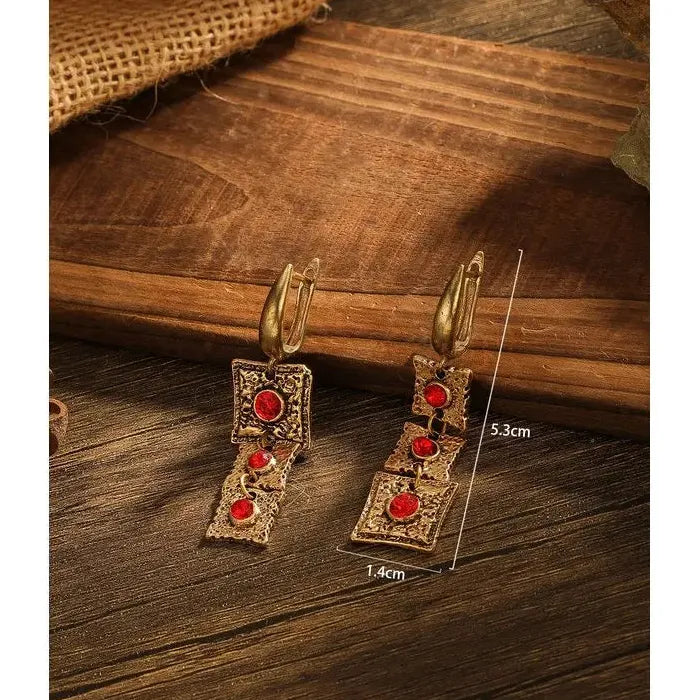 Vintage Bohemian Zinc Alloy Drop Earrings Personalized Metal Pendants Jewelry Gifts
