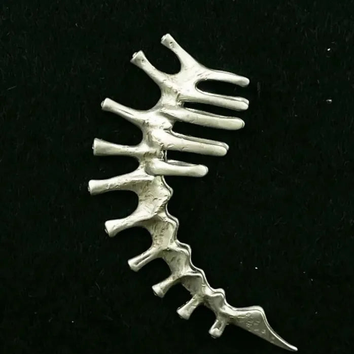 Vintage Punk Silver Thorn Spine Bone Clip-On Earrings Hiphop Jewelry Gift