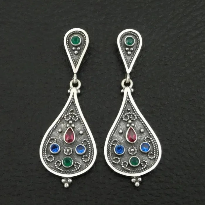 Bohemian Indian Ethnic Acrylic Drop Earrings for Women Wedding Jewelry Accessory