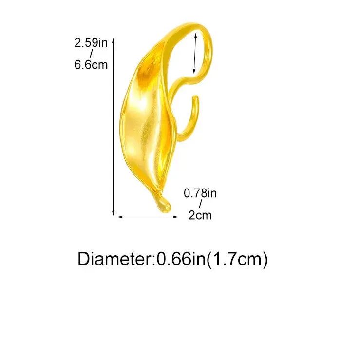 Large Frosted Leaf Ring for Women Punk Vintage Jewelry Gift Party Accessory