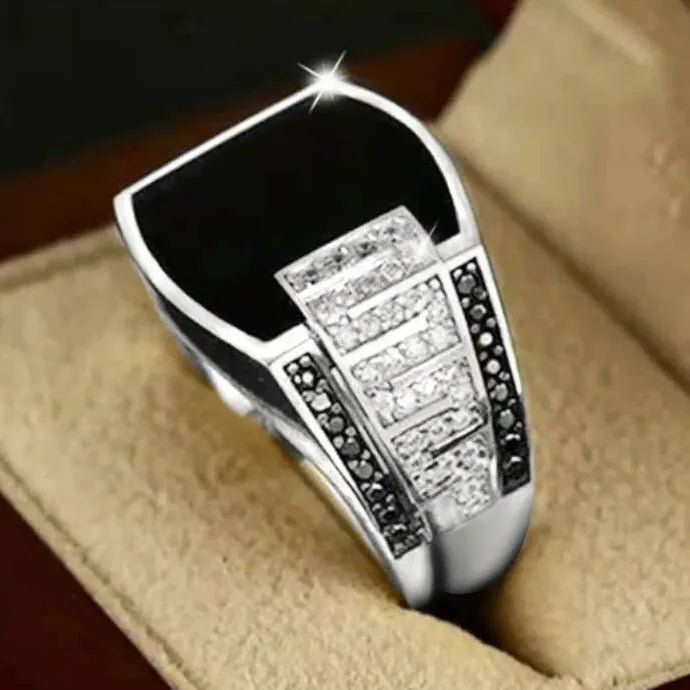 Classic Men's Gold Color Metal Ring Zinc Alloy Punk Engagement Wedding Jewelry