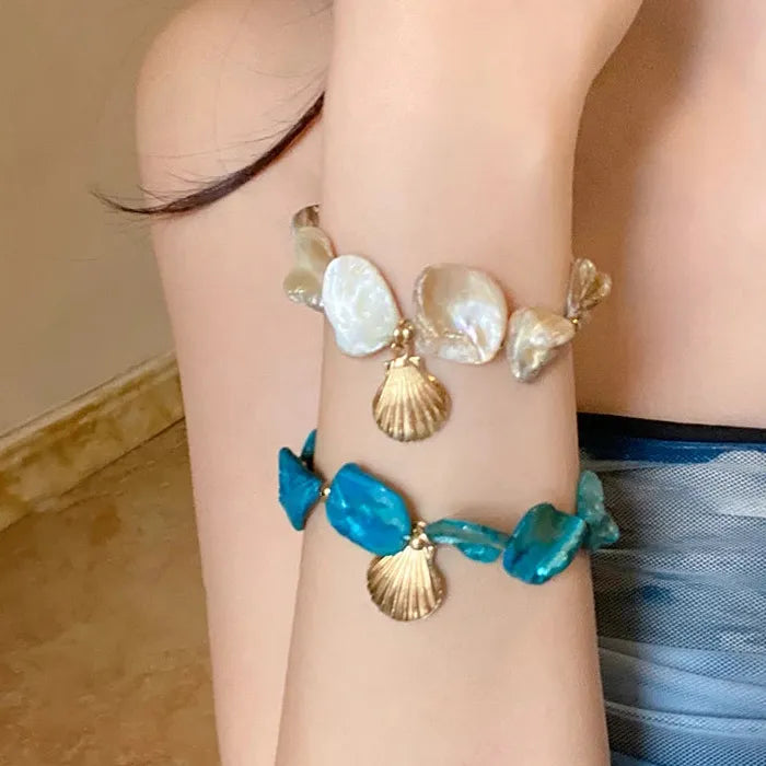 Natural Sea Star Shell Jewelry Set Necklace Earrings Bracelet Gift