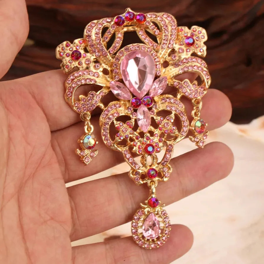 Elegant Openwork Tassel Flower Brooch Jewelry for Women