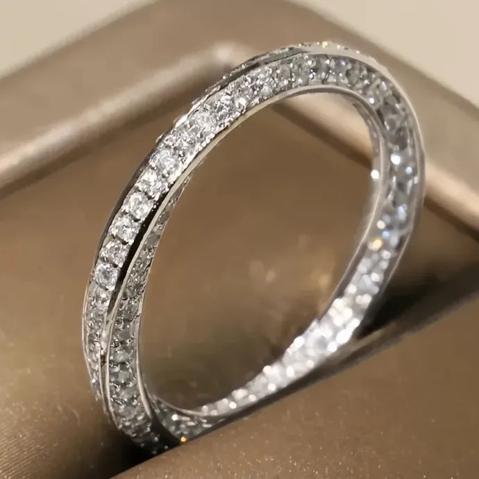 Elegant Twist Design Cubic Zirconia Brass Ring Wedding Party Jewelry for Women