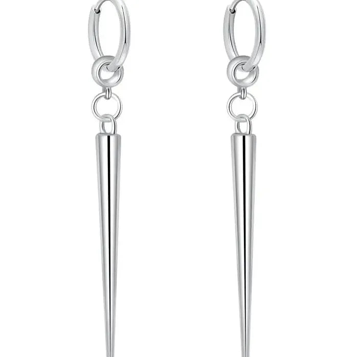 Gothic Cone Drop Earrings for Women Silver Party Jewelry Hip Hop Rock
