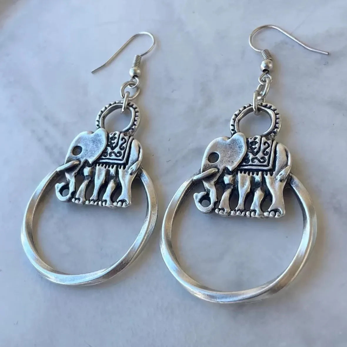 Vintage Punk Elephant Zinc Alloy Earrings Halloween Parties Men Women Jewelry