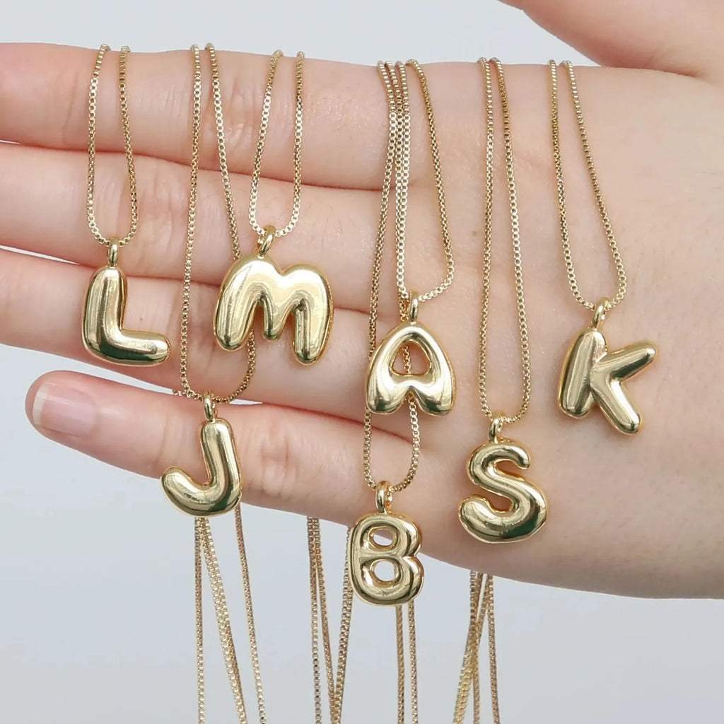 A-Z Tiny Letter Pendant Necklace for Women Stainless Steel Gold Plated Choker Jewelry