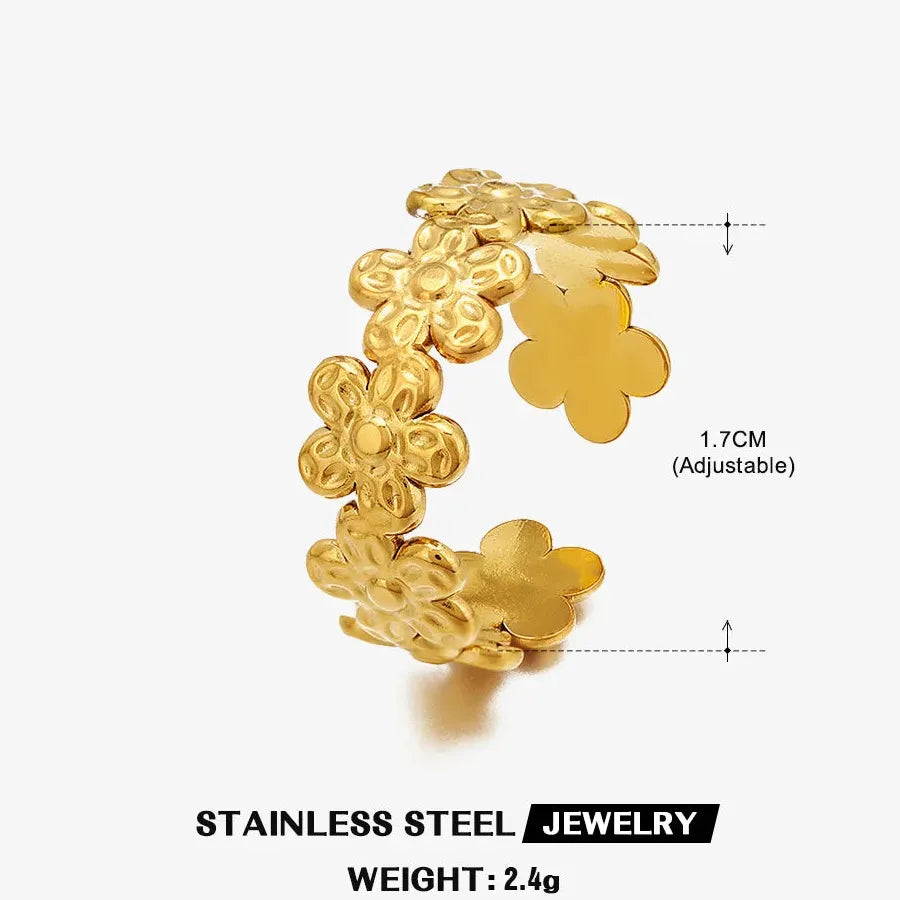 Gold Ginkgo Leaf Stainless Steel Ring Unisex Vintage Wedding Jewelry 2026