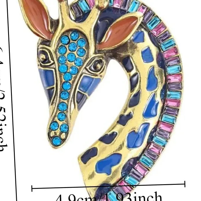 Women's Elegant Rhinestone Giraffe Brooch Party Accessory Gift