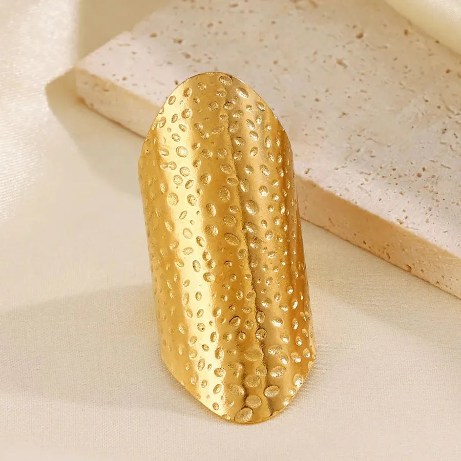 Stainless Steel Geometric Wide Cross Cocktail Ring for Women Men Fashion Jewelry