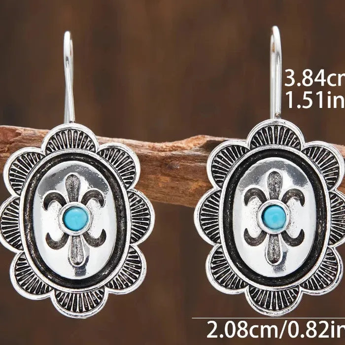 Indian Tribe Vintage Ethnic Metal Drop Dangle Earrings for Women Jewelry
