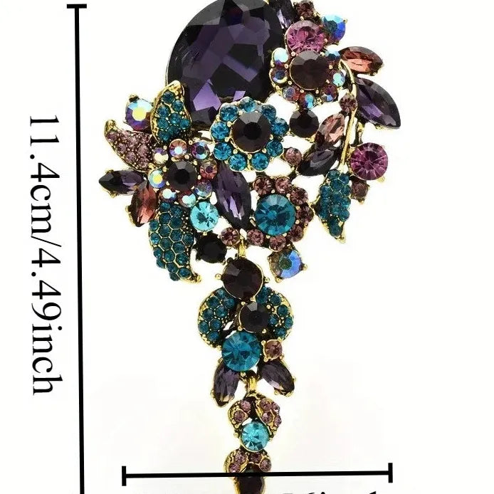Vintage Floral Brooch Pin Jewelry Classic Style for Men Women