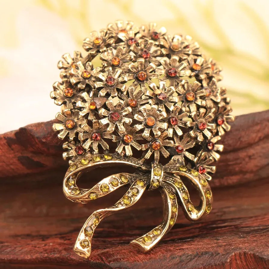 Classic Floral Brooch Wedding Gift for Men & Women Elegant Style