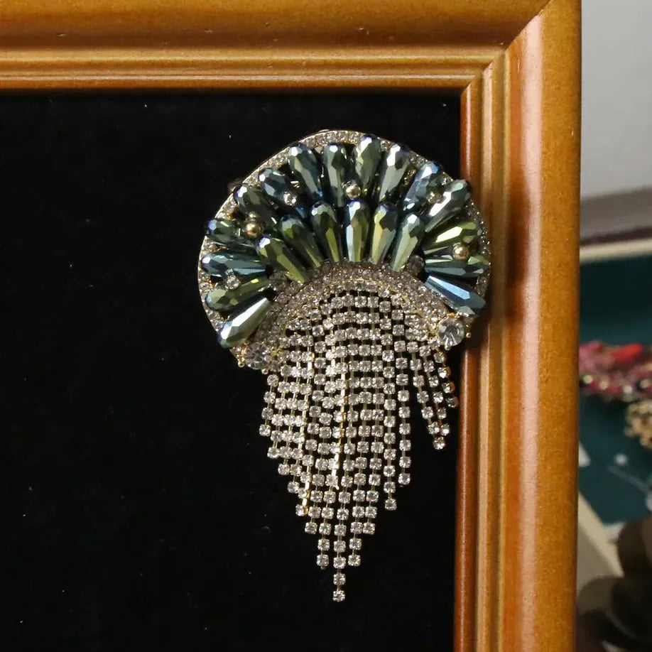 Vintage Jellyfish Brooch Pearl Rhinestone Elegant Gift for Women