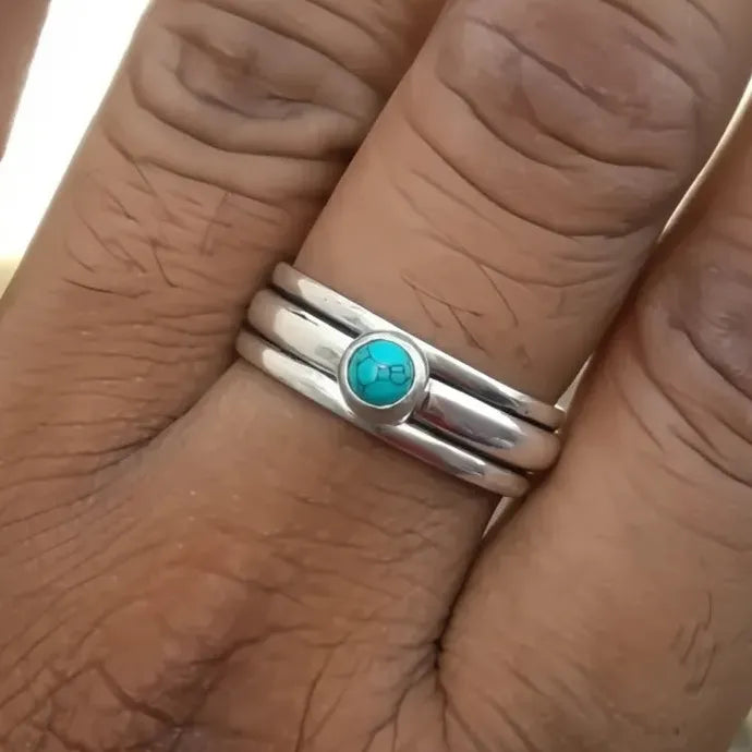 Bohemian Geometric Imitation Turquoise Women’s Zinc Alloy Party Ring Jewelry