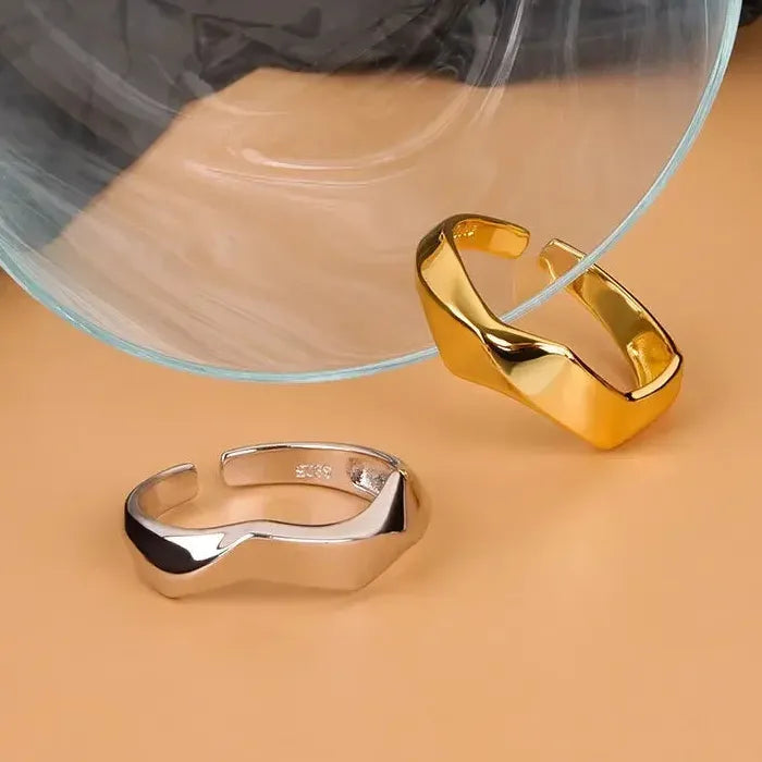 Adjustable Silver Geometric Rings for Women Fashion Jewelry Gifts Trendy