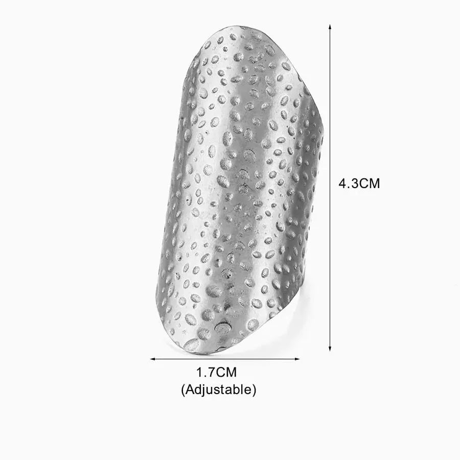Stainless Steel Wide Face Geometric Open Ring Minimalist Jewelry Gift Women