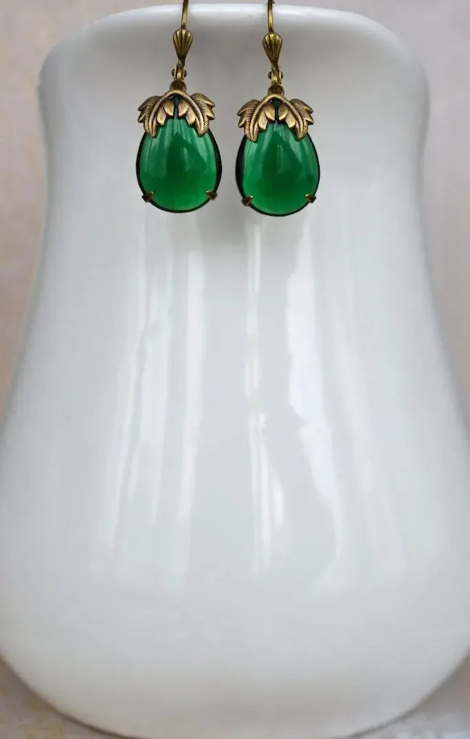 Geometric Double Color Round Stone Dangle Earrings for Women Party Jewelry