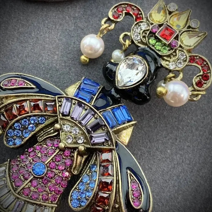 Vintage Luxury Western Tassel Brooch Elegant Jewelry Gift for Men Women