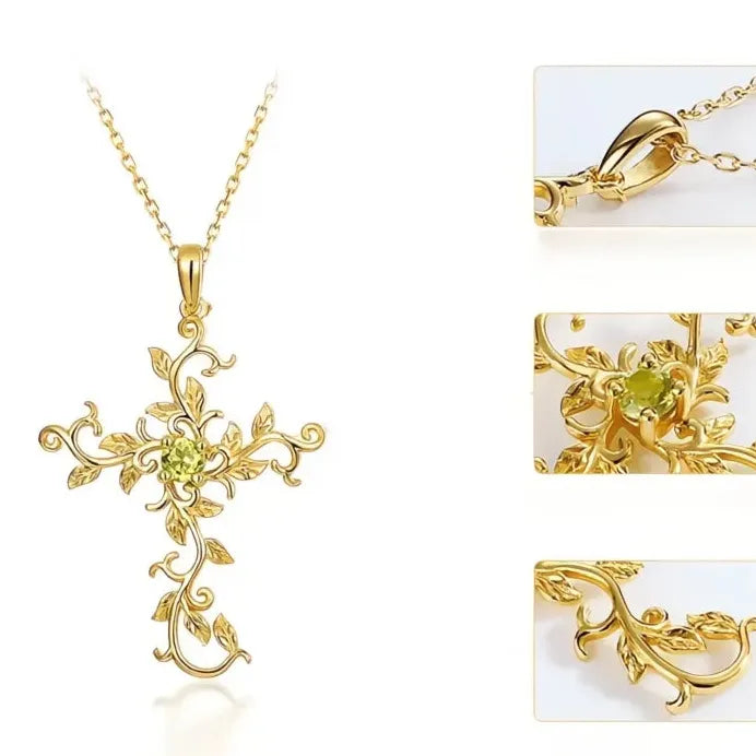 Elegant Gold Leaf Pendant Necklace with Green CZ for Women Party Jewelry