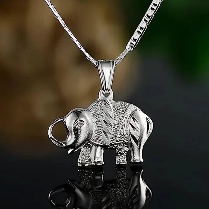 Elephant Pendant Necklace for Women Copper Alloy Animal Jewelry Accessory