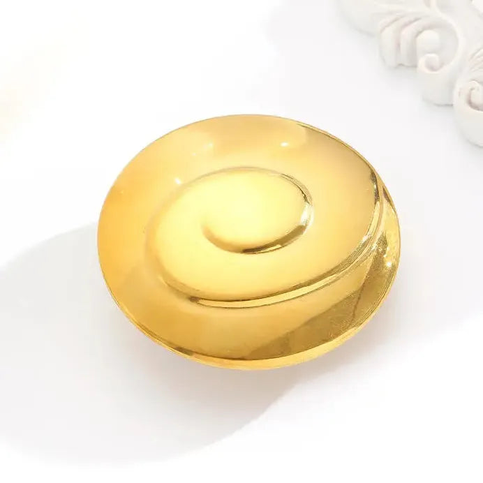 Minimalist Retro Stainless Steel Round Thread Vortex Brooch for Women Men